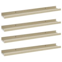 Vidaxl Wall Shelves 4 Pcs White And Sonoma Oak 23.6X3.5X1.2