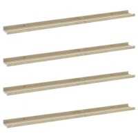 Vidaxl Wall Shelves 4 Pcs White And Sonoma Oak 39.4X3.5X1.2