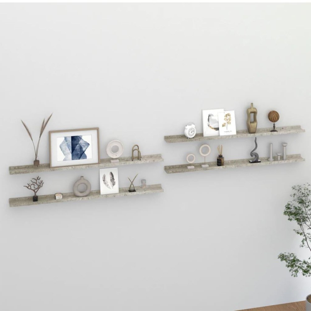 Vidaxl Wall Shelves 4 Pcs Concrete Gray 45.3X3.5X1.2