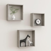 Vidaxl Wall Cube Shelves 3 Pcs Concrete Gray