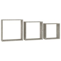 Vidaxl Wall Cube Shelves 3 Pcs Concrete Gray