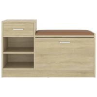 Vidaxl Shoe Bench Sonoma Oak 37.2X12.2X22.4 Engineered Wood