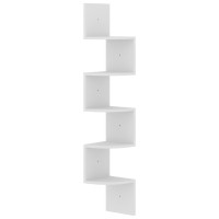 Vidaxl Wall Corner Shelf White 7.5X7.5X48.4 Engineered Wood