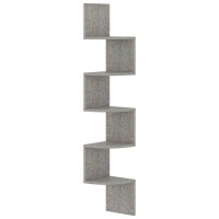 Vidaxl Wall Corner Shelf Concrete Gray 7.5X7.5X48.4 Engineered Wood