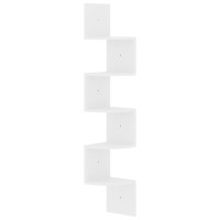 Vidaxl Wall Corner Shelf High Gloss White 7.5X7.5X48.4 Engineered Wood