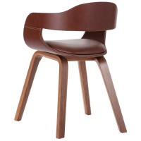 vidaXL Dining Chair Brown Bentwood and Faux Leather