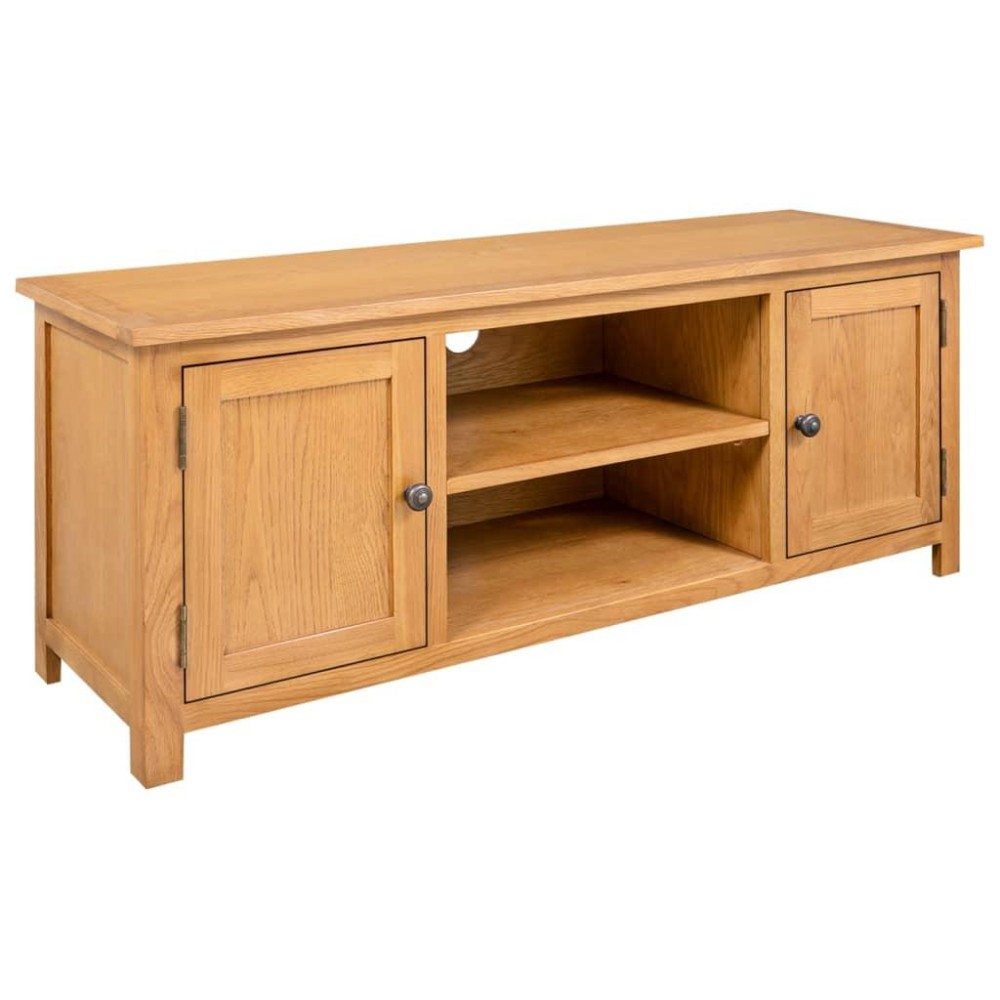 Vidaxl Tv Cabinet 43.3X13.8X17.3 Solid Oak Wood