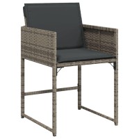 vidaXL 17 Piece Patio Dining Set with Cushions Gray Poly Rattan