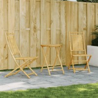 vidaXL 3 Piece Bistro Set Bamboo