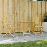 vidaXL 3 Piece Bistro Set Bamboo