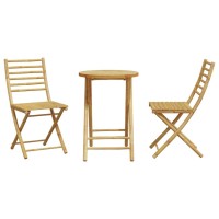 vidaXL 3 Piece Bistro Set Bamboo