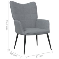 vidaXL Relaxing Chair Light Gray Fabric