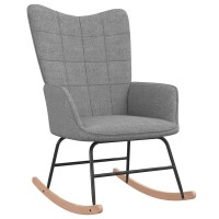 vidaXL Rocking Chair Light Gray Fabric