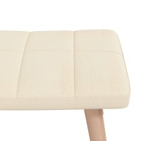 vidaXL Rocking Chair with a Stool Cream Fabric