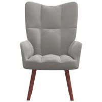 vidaXL Relaxing Chair Light Gray Velvet