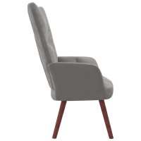 vidaXL Relaxing Chair Light Gray Velvet