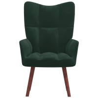 vidaXL Relaxing Chair Dark Green Velvet