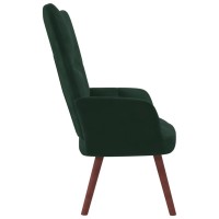 vidaXL Relaxing Chair Dark Green Velvet