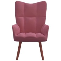 vidaXL Relaxing Chair Pink Velvet