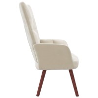 vidaXL Relaxing Chair Cream White Velvet