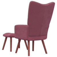 vidaXL Relaxing Chair with a Stool Pink Velvet