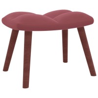 vidaXL Relaxing Chair with a Stool Pink Velvet