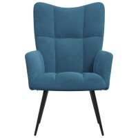 vidaXL Relaxing Chair Blue Velvet