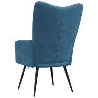 vidaXL Relaxing Chair Blue Velvet