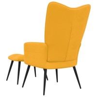 vidaXL Relaxing Chair with a Stool Mustard Yellow Velvet