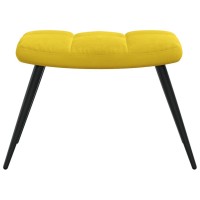 vidaXL Relaxing Chair with a Stool Mustard Yellow Velvet