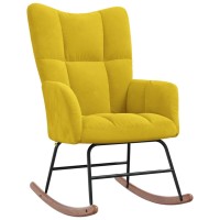 vidaXL Rocking Chair Mustard Yellow Velvet