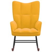 vidaXL Rocking Chair Mustard Yellow Velvet