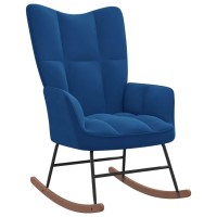 vidaXL Rocking Chair Blue Velvet