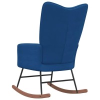 vidaXL Rocking Chair Blue Velvet