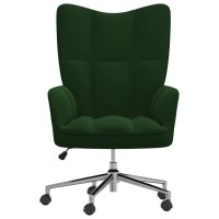 Vidaxl Relaxing Chair Dark Green Velvet