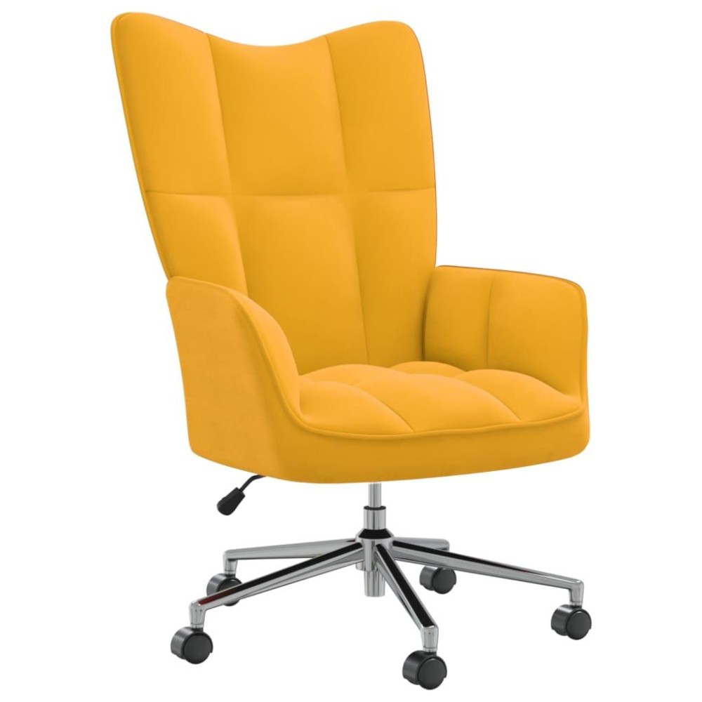 Vidaxl Relaxing Chair Mustard Yellow Velvet