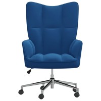 vidaXL Relaxing Chair Blue Velvet