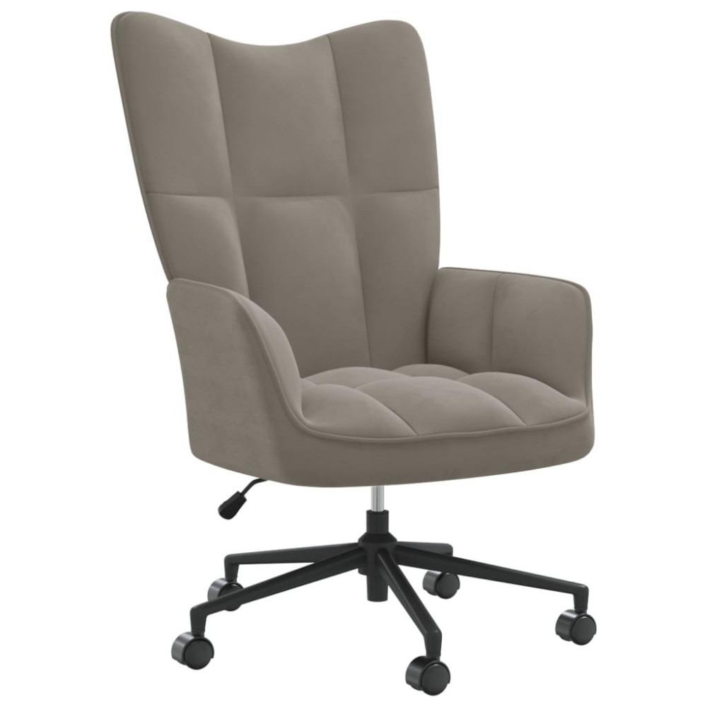 vidaXL Relaxing Chair Light Gray Velvet