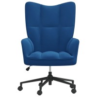 vidaXL Relaxing Chair Blue Velvet