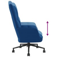 vidaXL Relaxing Chair Blue Velvet