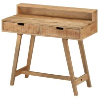Vidaxl Desk 39.4X17.7X35.4 Solid Rough Mango Wood