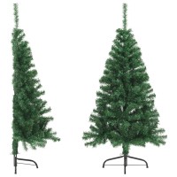 vidaXL Artificial Half Christmas Tree with Stand Green 4 ft PVC