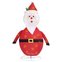 vidaXL Decorative Christmas Santa Claus Figure LED Luxury Fabric 4 ft