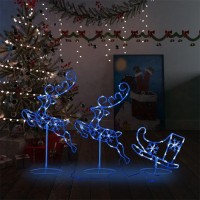 vidaXL Acrylic Christmas Flying Reindeer&Sleigh 102.4