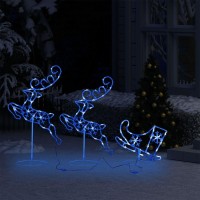 vidaXL Acrylic Christmas Flying Reindeer&Sleigh 102.4