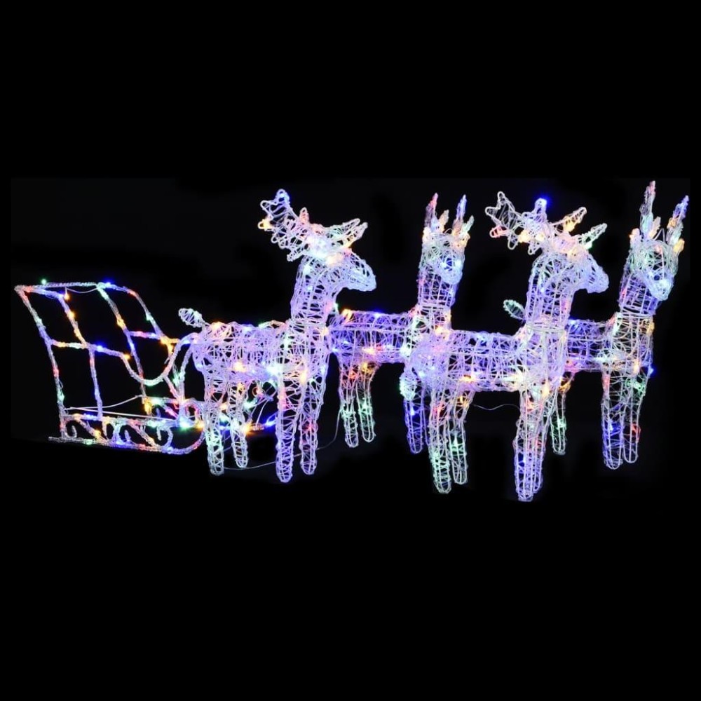 vidaXL Reindeers & Sleigh Christmas Decoration 110.2