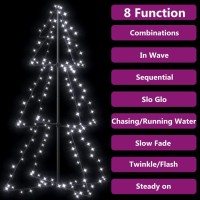 vidaXL Christmas Cone Tree 160 LEDs Indoor and Outdoor 3x4 ft