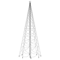 Vidaxl Christmas Tree With Metal Post 1400 Leds Cold White 16.4'