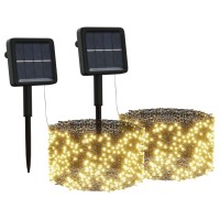 vidaXL Solar Fairy Lights 2 pcs 2x200 LED Warm White Indoor Outdoor