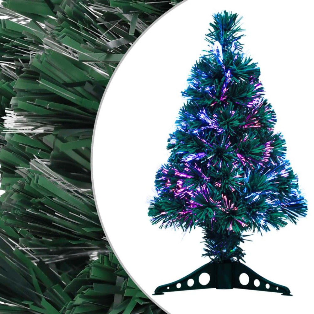 vidaXL Artificial Christmas Tree Green 2 ft Fiber Optic